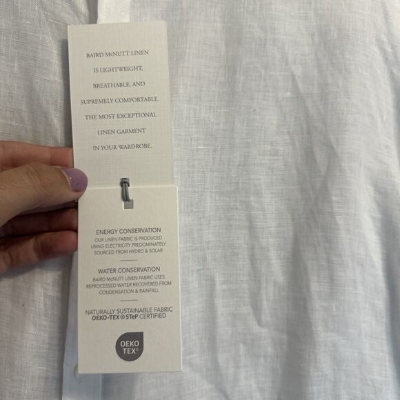 NWT Murano Baird McNutt 100% Linen Button Up Shirt Mens Big & Tall Size 4XT Whit - Picture 4 of 9